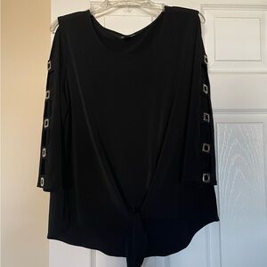 NWOT JM Black Women's Cold Shoulder Top